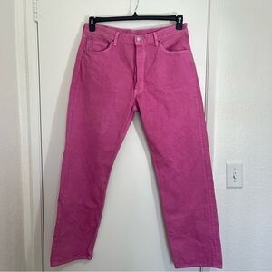Levi’s 501xx Men’s Vibrant Pink Jeans Button Fly 38x32 Rare Straight Leg